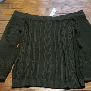 New York &Co Olive Grn Sweater-XL